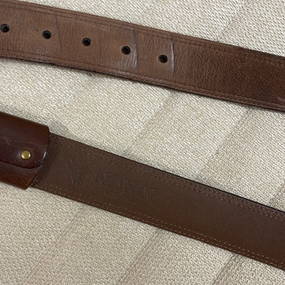 men’s hawx work gear brown genuine leather belt - Picture 4 of 5